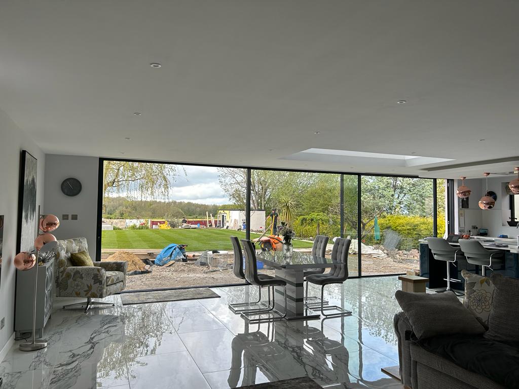 Inside view 01 of an Extension Build by DGH Building Services - Steel experts UK